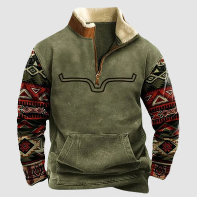 Mocarra | Vintage-Fleece-Pullover mit Reißverschluss