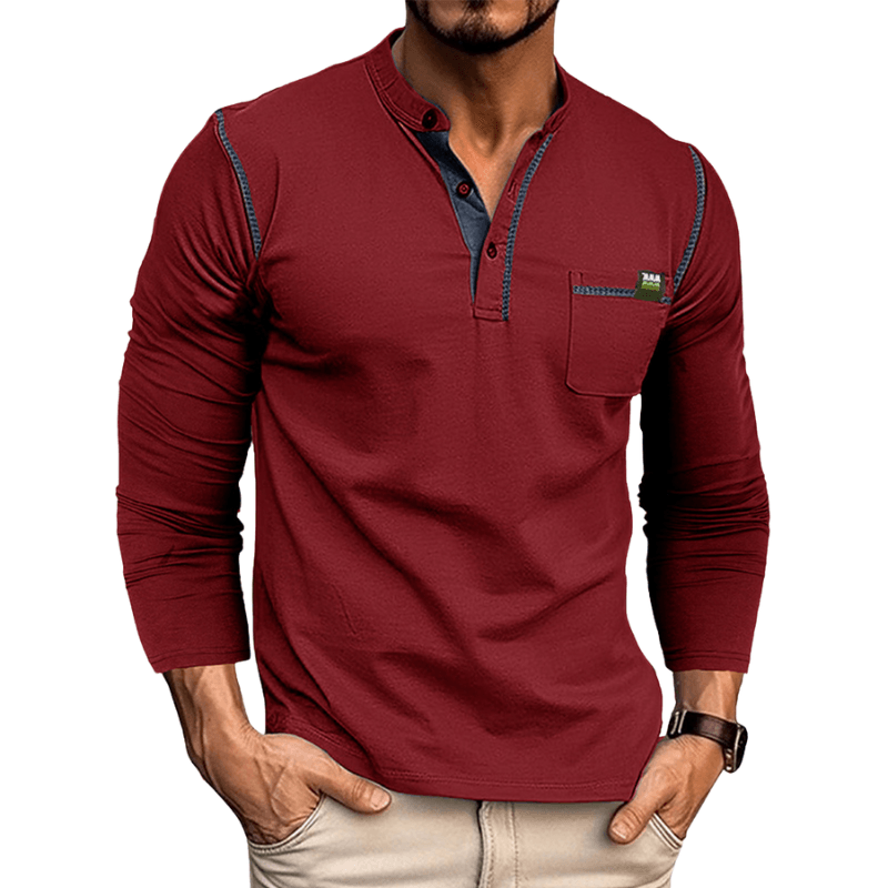 Rodrigo | Herren Langarmshirt aus Baumwolle mit Rundhalsausschnitt