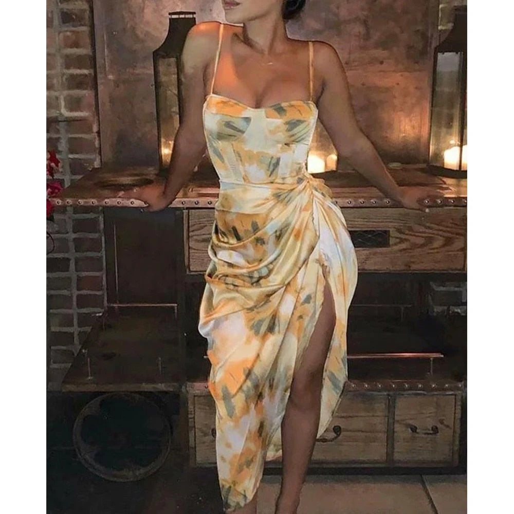 Mocarra | Sexy Satin MIDI-Schleifenkleid