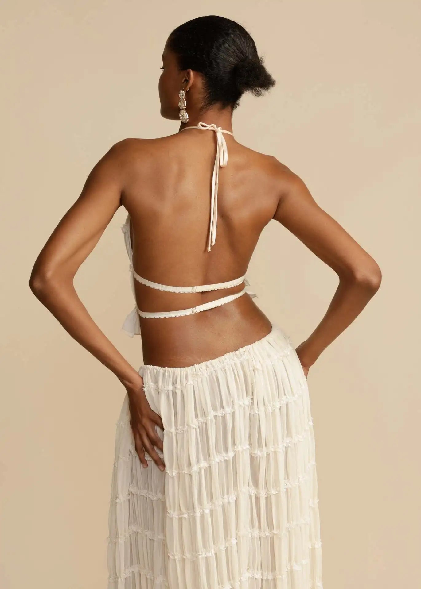 Mocarra | Schicke Mode Hals Halter Hals lange Rock Set