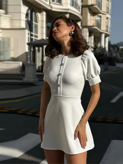Mocarra | Trendy Mode schlankes Minikleid Frauen elegante Puppe
