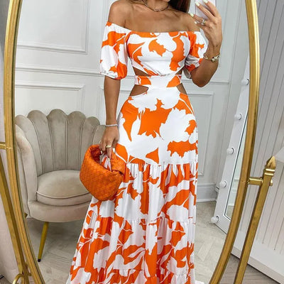 Mocarra | Elegantes langes Sommerkleid chic fit Mode
