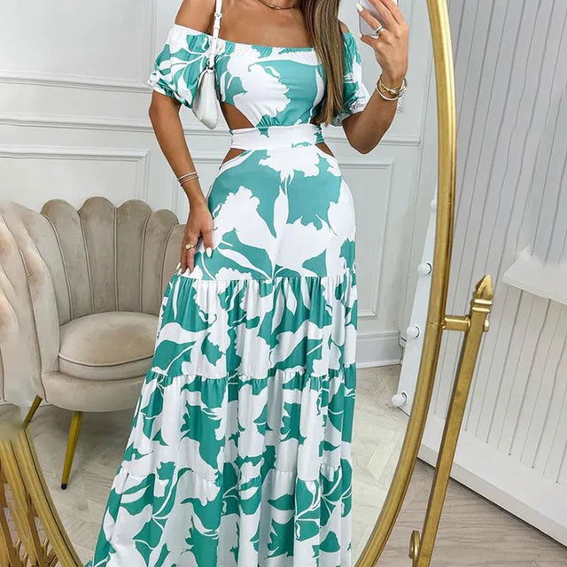 Mocarra | Elegantes langes Sommerkleid chic fit Mode