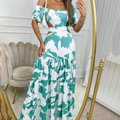 Mocarra | Elegantes langes Sommerkleid chic fit Mode