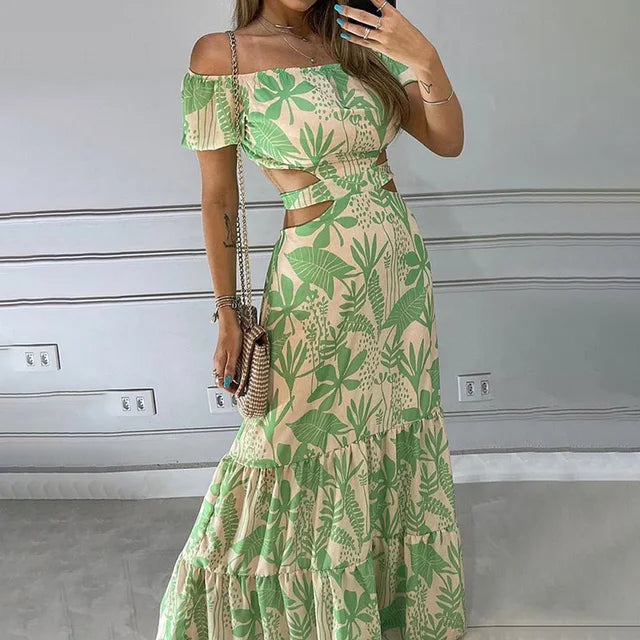Mocarra | Elegantes langes Sommerkleid chic fit Mode