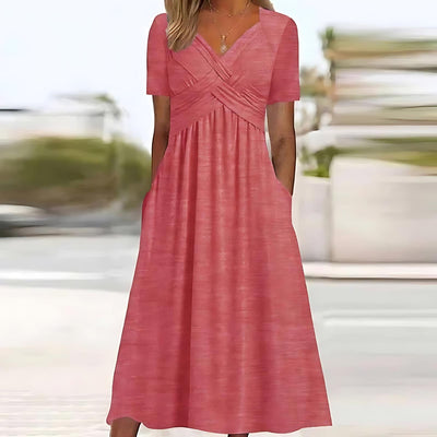 Jamaica - Elegantes Midikleid wit Bauchabdeckung
