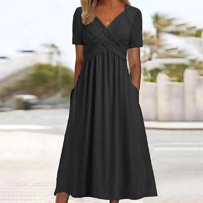 Jamaica - Elegantes Midikleid wit Bauchabdeckung