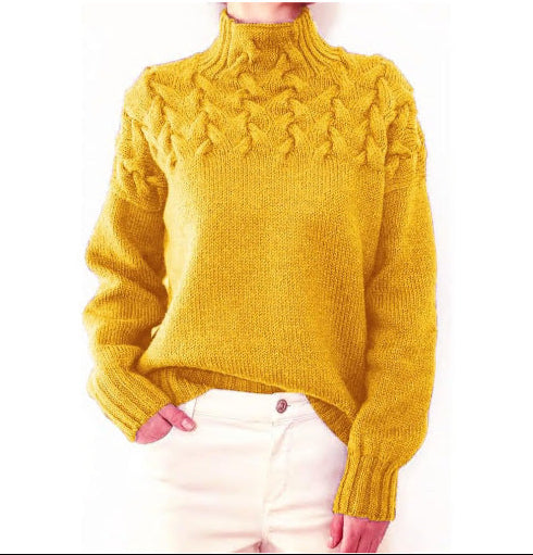 DAME PULLOVER MIT HOHEM KRAGEN | ELEGANTER KOMFORT STIL