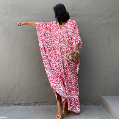 Mocarra | Rayon Bedrucktes Maxikleid Beach Cover-up Vacation Robe