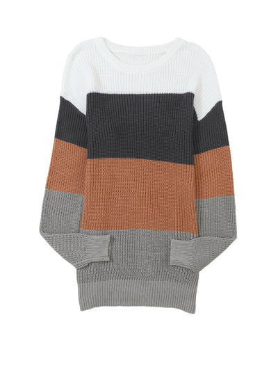 Damen FARBLOCK STRICKPULLOVER | MODERNER, BEQUEMER STIL