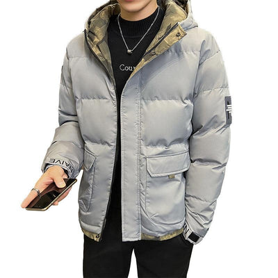 Leon | Herren Daunenjacke mit Kapuze und Steppdesign