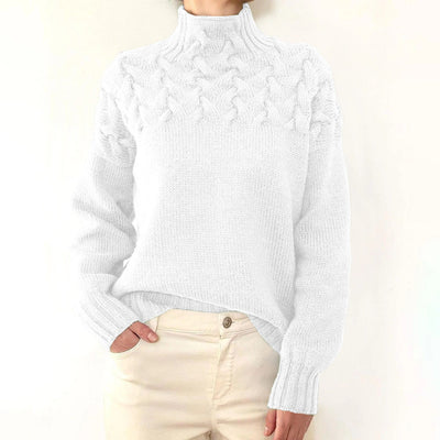 DAME PULLOVER MIT HOHEM KRAGEN | ELEGANTER KOMFORT STIL