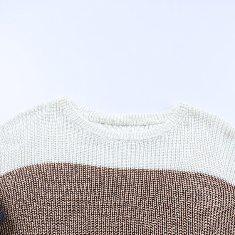 Damen FARBLOCK STRICKPULLOVER | MODERNER, BEQUEMER STIL