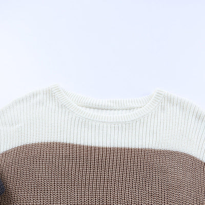 Damen FARBLOCK STRICKPULLOVER | MODERNER, BEQUEMER STIL
