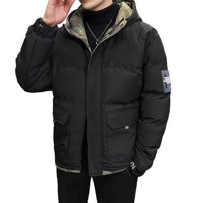 Leon | Herren Daunenjacke mit Kapuze und Steppdesign