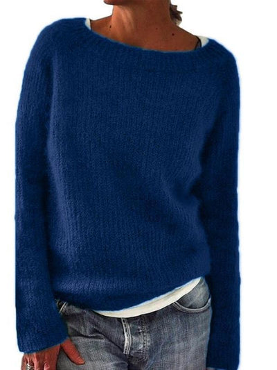 Damen RUNDHALS STRICKPULLOVER | ELEGANTER KOMFORT FÜR JEDEN TAG