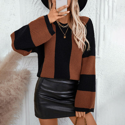 DAME LAESSIGER RUNDHALS STRICKPULLOVER | MODERN, BEQUEM, STILVOLL