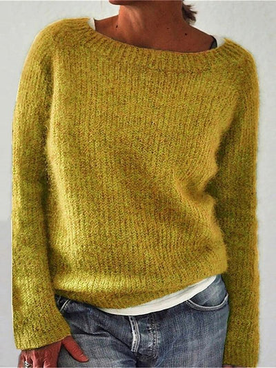 Damen RUNDHALS STRICKPULLOVER | ELEGANTER KOMFORT FÜR JEDEN TAG