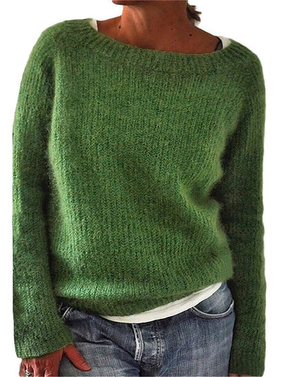 Damen RUNDHALS STRICKPULLOVER | ELEGANTER KOMFORT FÜR JEDEN TAG