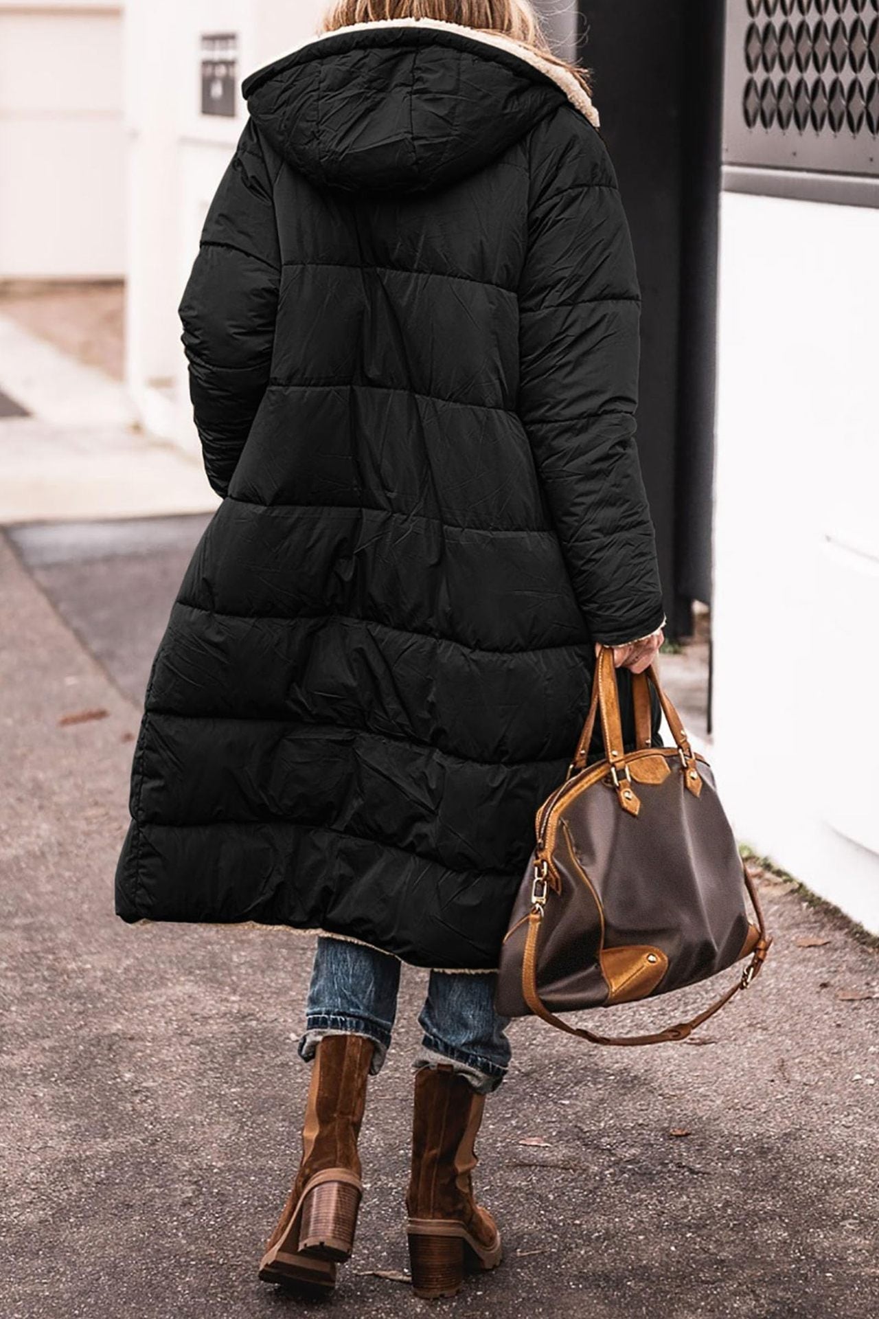 Mocarra | Beidseitig tragbare lange Damenjacke mit Fleece-Innenseite