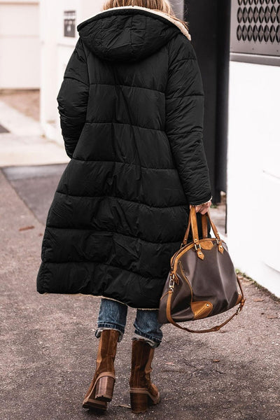 Mocarra | Beidseitig tragbare lange Damenjacke mit Fleece-Innenseite