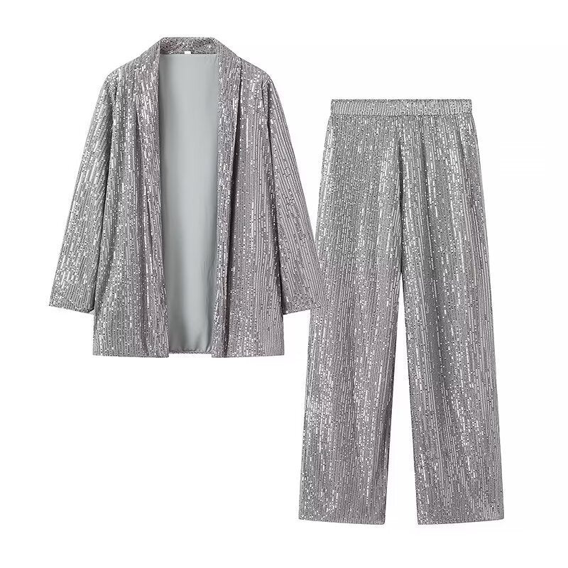 Damen Strickjacken-Set mit glitzernden Akzenten und lässiger Schnittführung Fudus