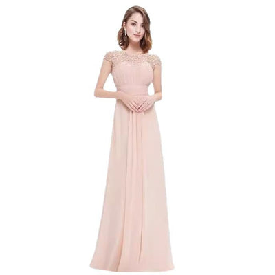 Damen Elegantes Abendkleid mit Spitzenoberteil und fließendem Rock Fudus