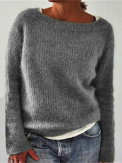 Damen RUNDHALS STRICKPULLOVER | ELEGANTER KOMFORT FÜR JEDEN TAG