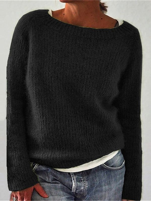 Damen RUNDHALS STRICKPULLOVER | ELEGANTER KOMFORT FÜR JEDEN TAG