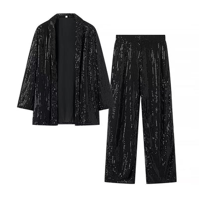 Damen Strickjacken-Set mit glitzernden Akzenten und lässiger Schnittführung Fudus