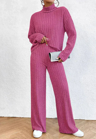 Margaux | 2-teiliges strick-set mit rollkragenpullover und hose