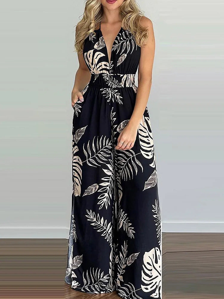 YANNAH - Lässiger Sommer-Jumpsuit mit offenem Rücken