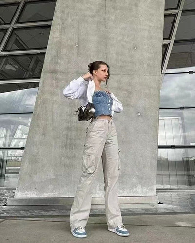 Ida - Damen Cargohose mit gerader Passform