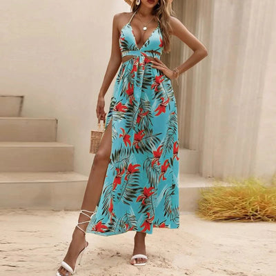 Mocarra | Sexy Blumenkleid mit Seitenschlitz