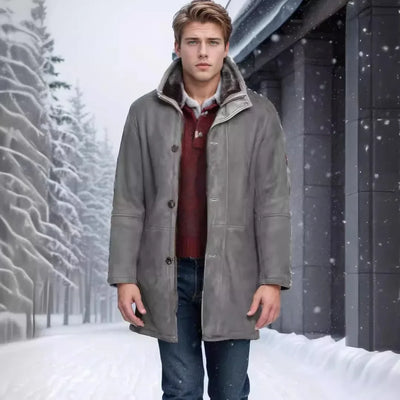 Adrian | Neue europäische Herren-Mittellange Jacke im integrierten Stil aus Baumwolle