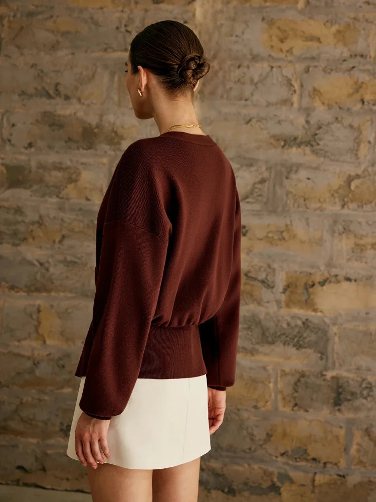 Lailae | Eleganter Damen Strickpullover mit Knöpfen in Unifarbe