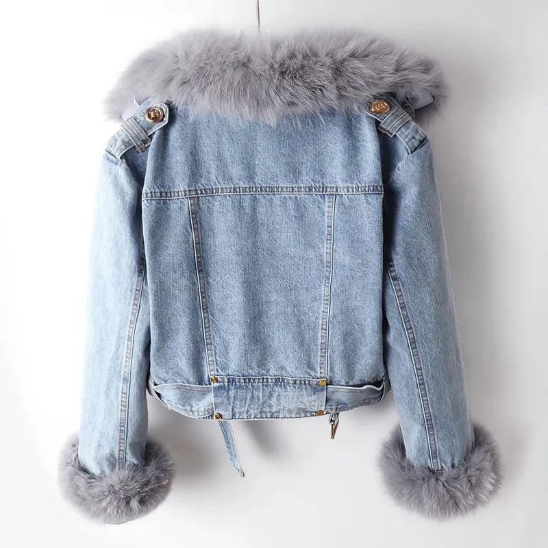 Mocarra | Elegance Denim & Pelz Jacke
