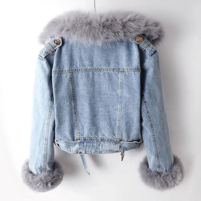 Mocarra | Elegance Denim & Pelz Jacke