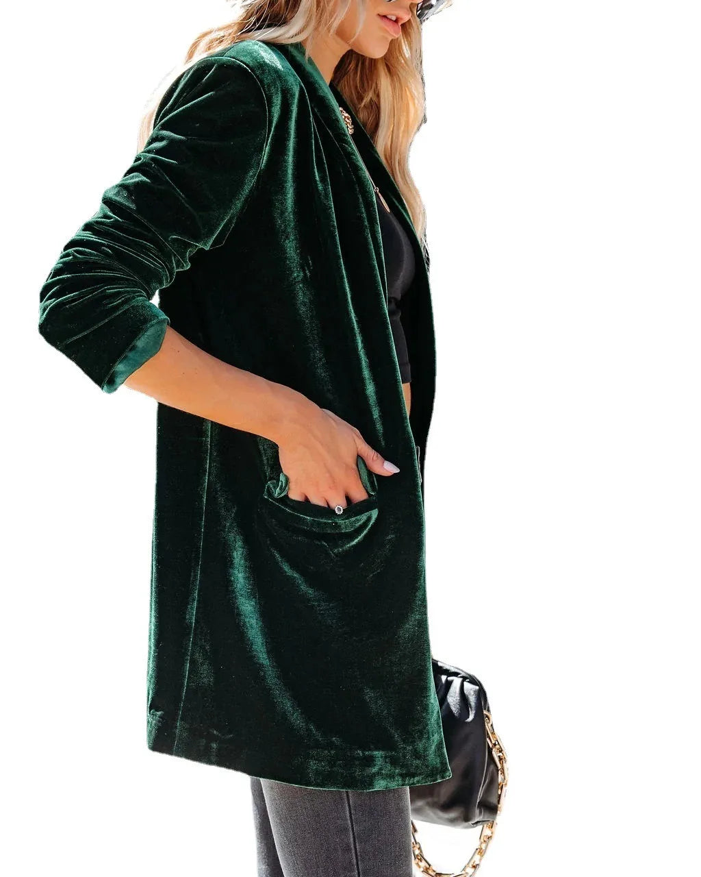 Yara | Samtblazer Damen mit Ein-Knopf und modischem Design