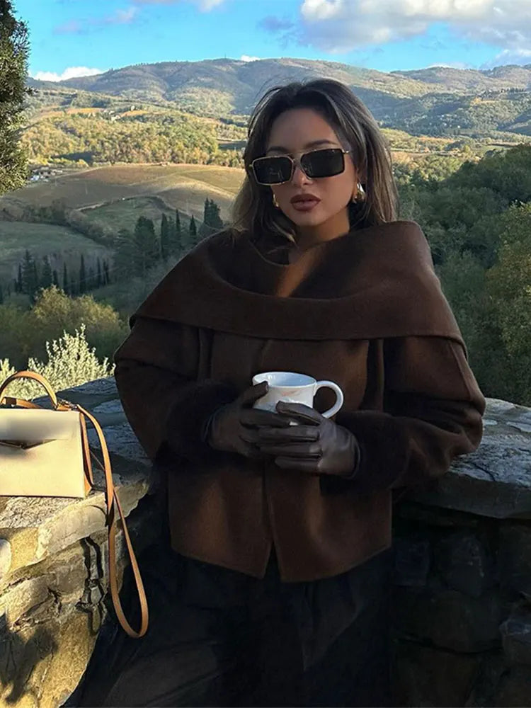Mira | Elegante Damenjacke aus Wollmischung mit Schal-Kragen