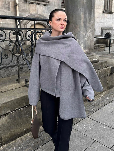 Mira | Elegante Damenjacke aus Wollmischung mit Schal-Kragen