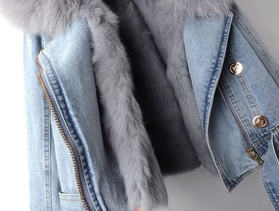 Mocarra | Elegance Denim & Pelz Jacke