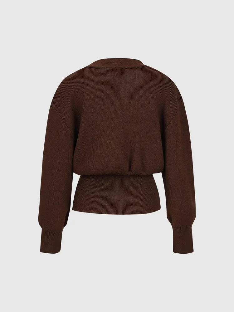 Lailae | Eleganter Damen Strickpullover mit Knöpfen in Unifarbe