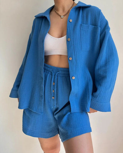 JOIE - Einreihiges Hemd und Shorts Set
