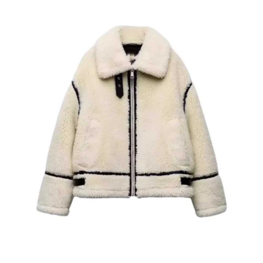 Chiara | Damen mantel aus wollfleece dick und warm