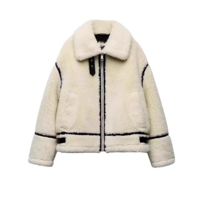 Chiara | Damen mantel aus wollfleece dick und warm