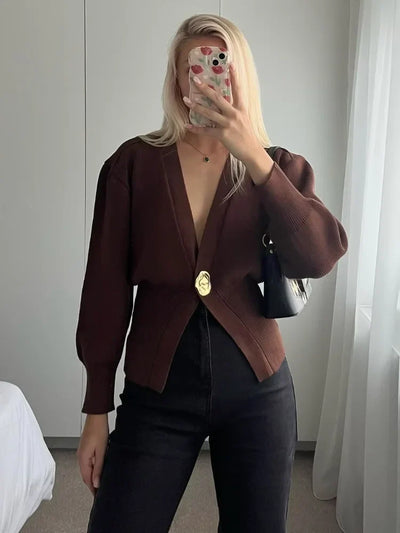 Lailae | Eleganter Damen Strickpullover mit Knöpfen in Unifarbe