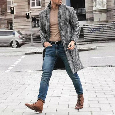 Angelo | Eleganter Retro-Hahnentritt-Wollmantel für Herbst und Winter –