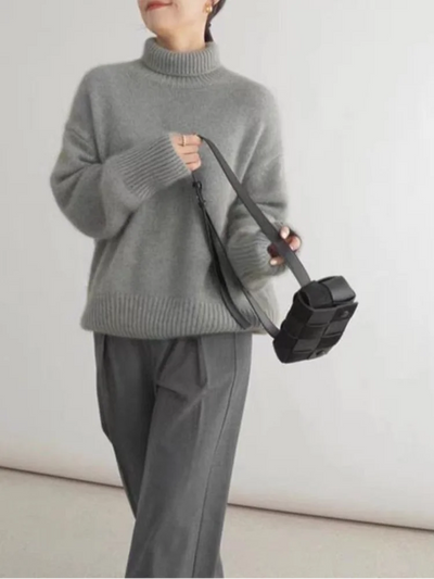 Samira | Eleganter Damen Rollkragenpullover in Unifarbe Strick