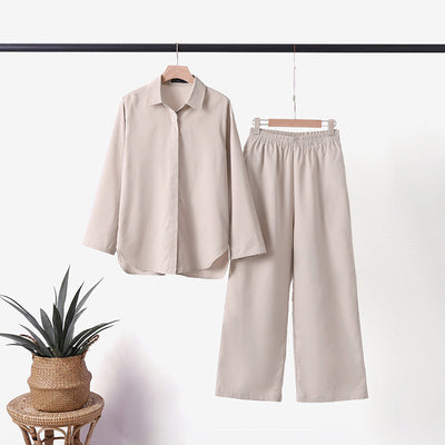Haley - Elegantes Twinset mit Kragenhemd & Palazzo-Hose für Sommertage